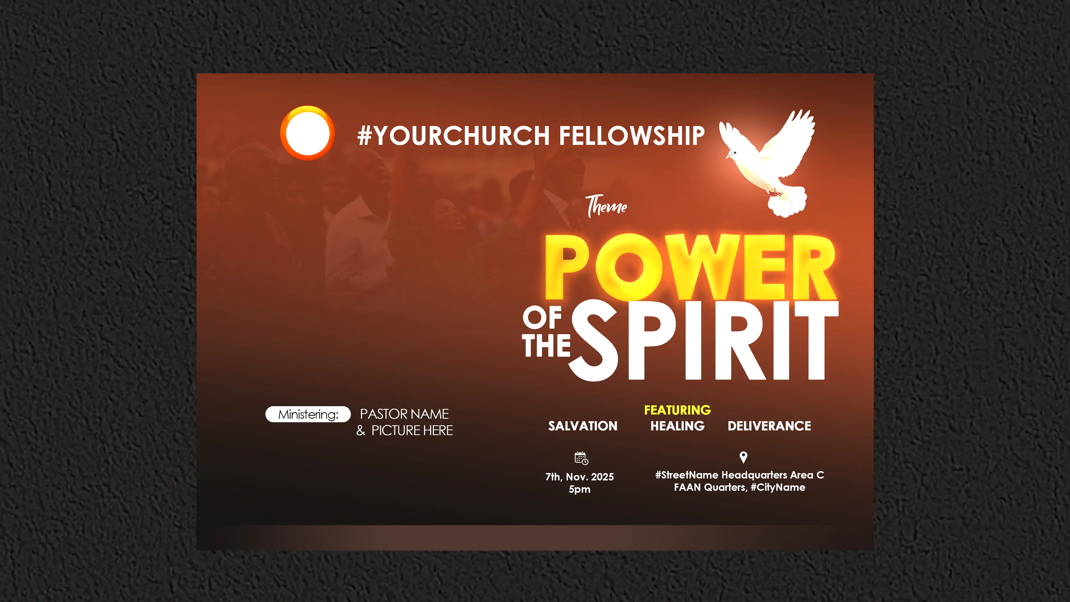 Editable Flyer Design on Holy Spirit Theme Crusade