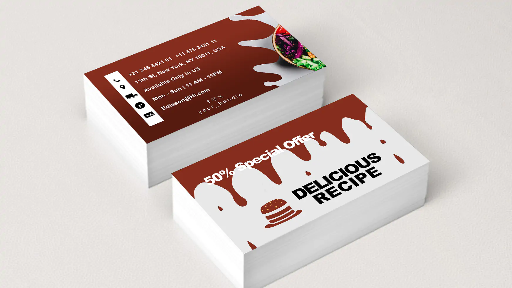 Elegant and Beautiful Food Business Card