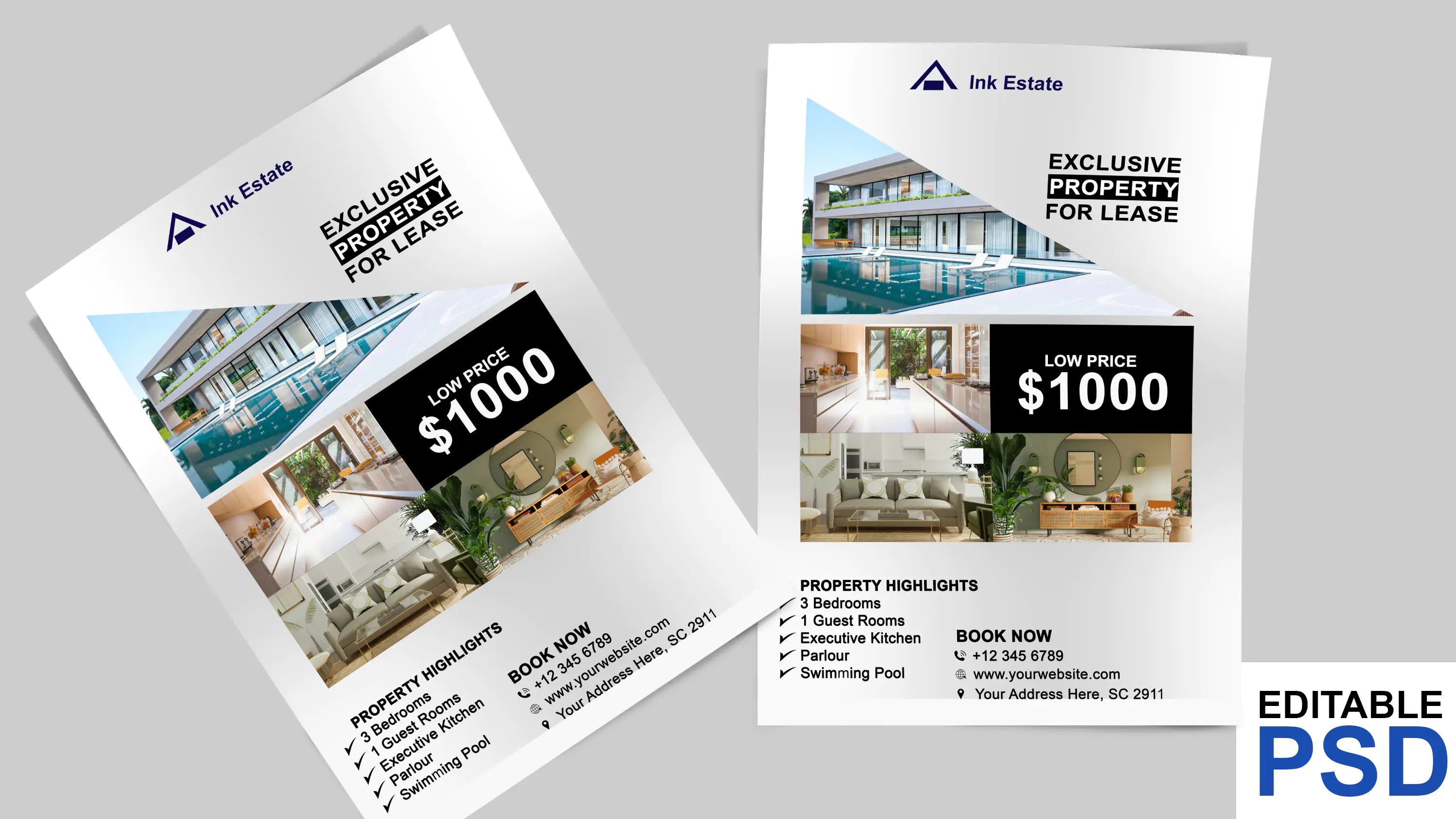 Classic, Modern Real Estate Flyer Design