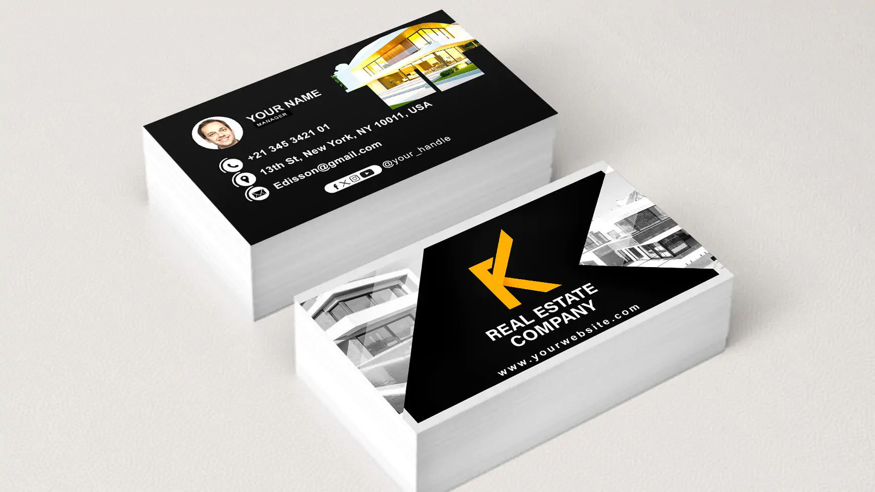 Black Corporate Real Estate Business Card