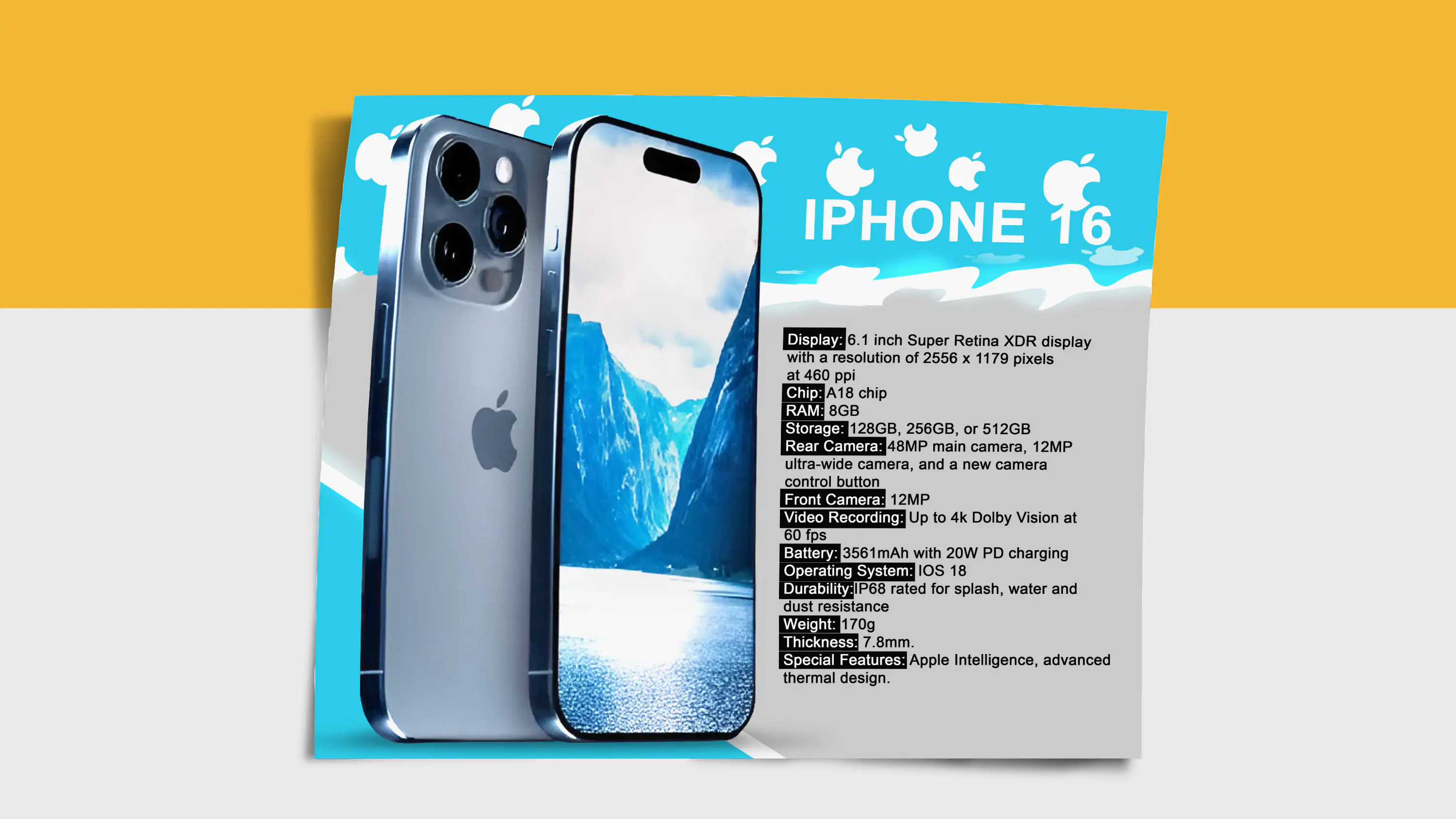 Free iPhone 16 Flyer with Specifications
